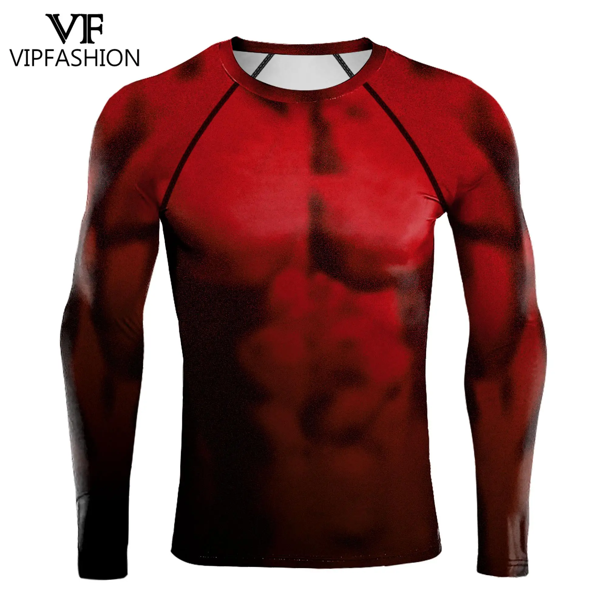 Футболка мужская эластичная с длинным рукавом принтом