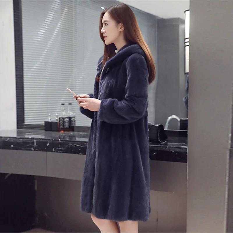

Женское пальто из натурального меха, толстое офисное пальто из натурального меха, зима 2022