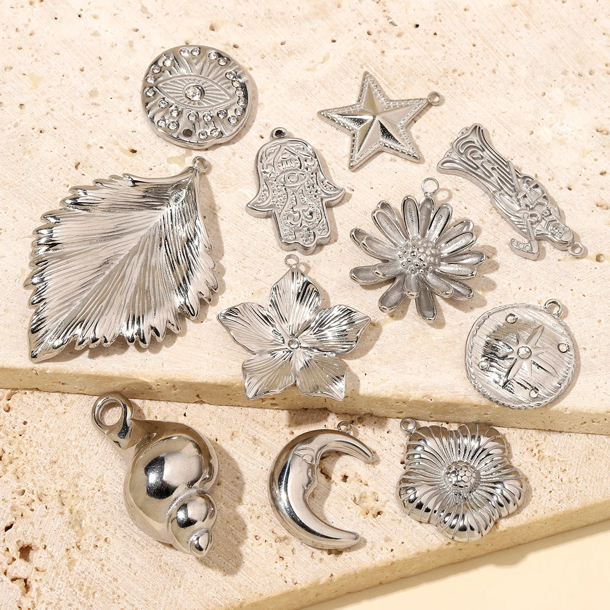 3 шт./лот подвески в виде раковины из нержавеющей стали женские серьги с цветком