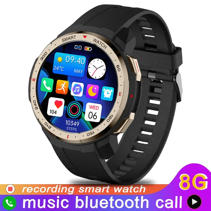 

For Samsung Xiaomi Huawei Bluetooth Call Smart Watch Men 8G ROM Local Music Heart Rate Blood Pressu Luxury Smartwatch Compass