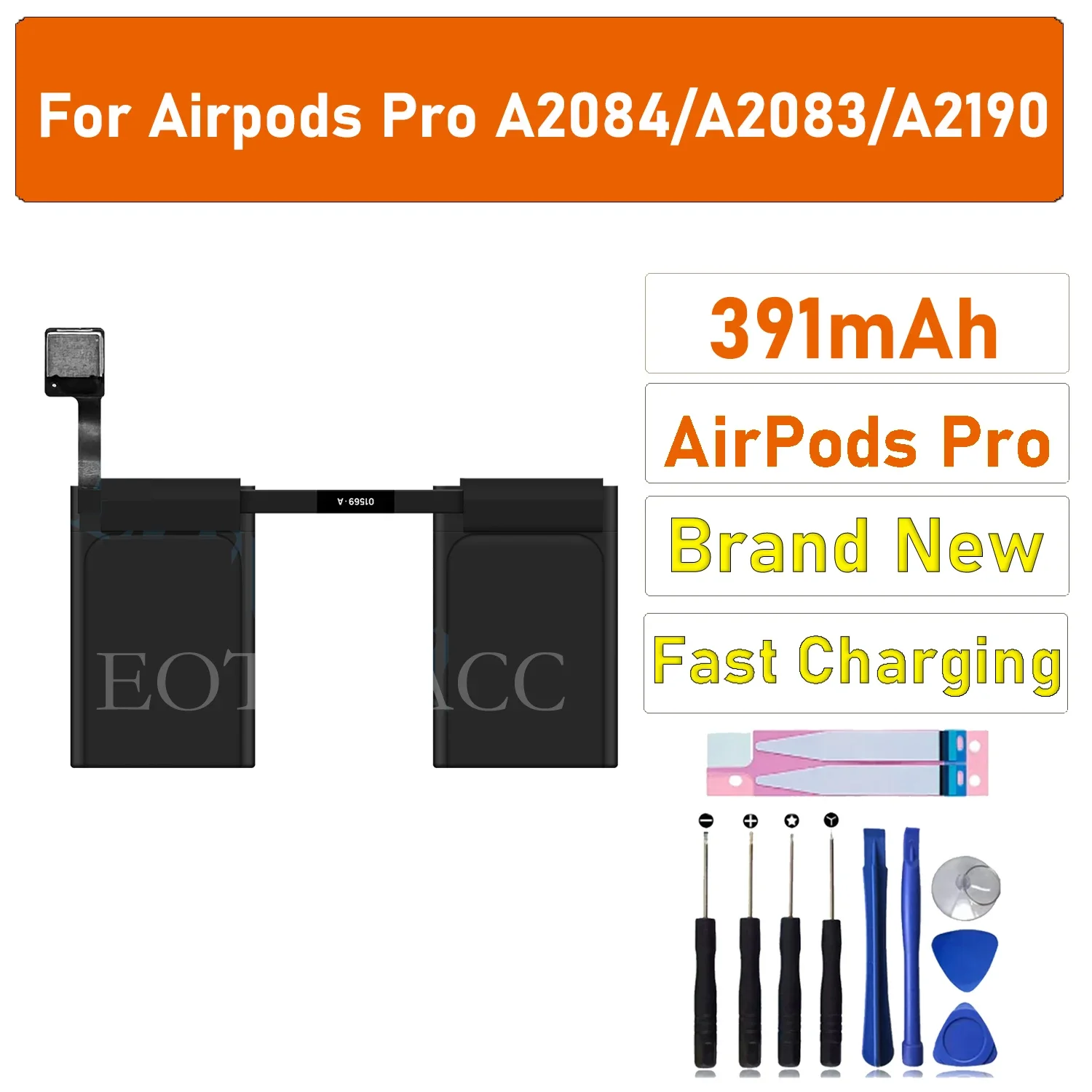 100% новый оригинальный аккумулятор A2084/A2083/A2190 для Apple Airpods pro + бесплатные