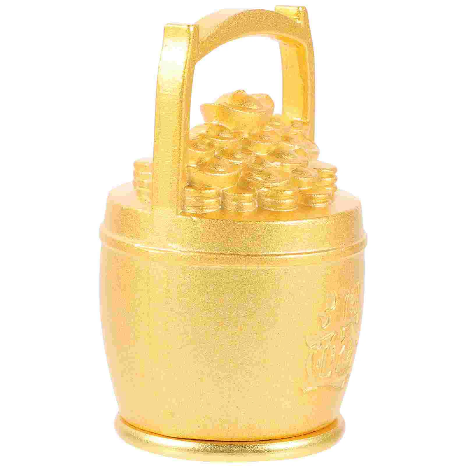 

Wealth Bucket Ornament Brass Treasure Bucket Decoration Chinese Treasure Basin