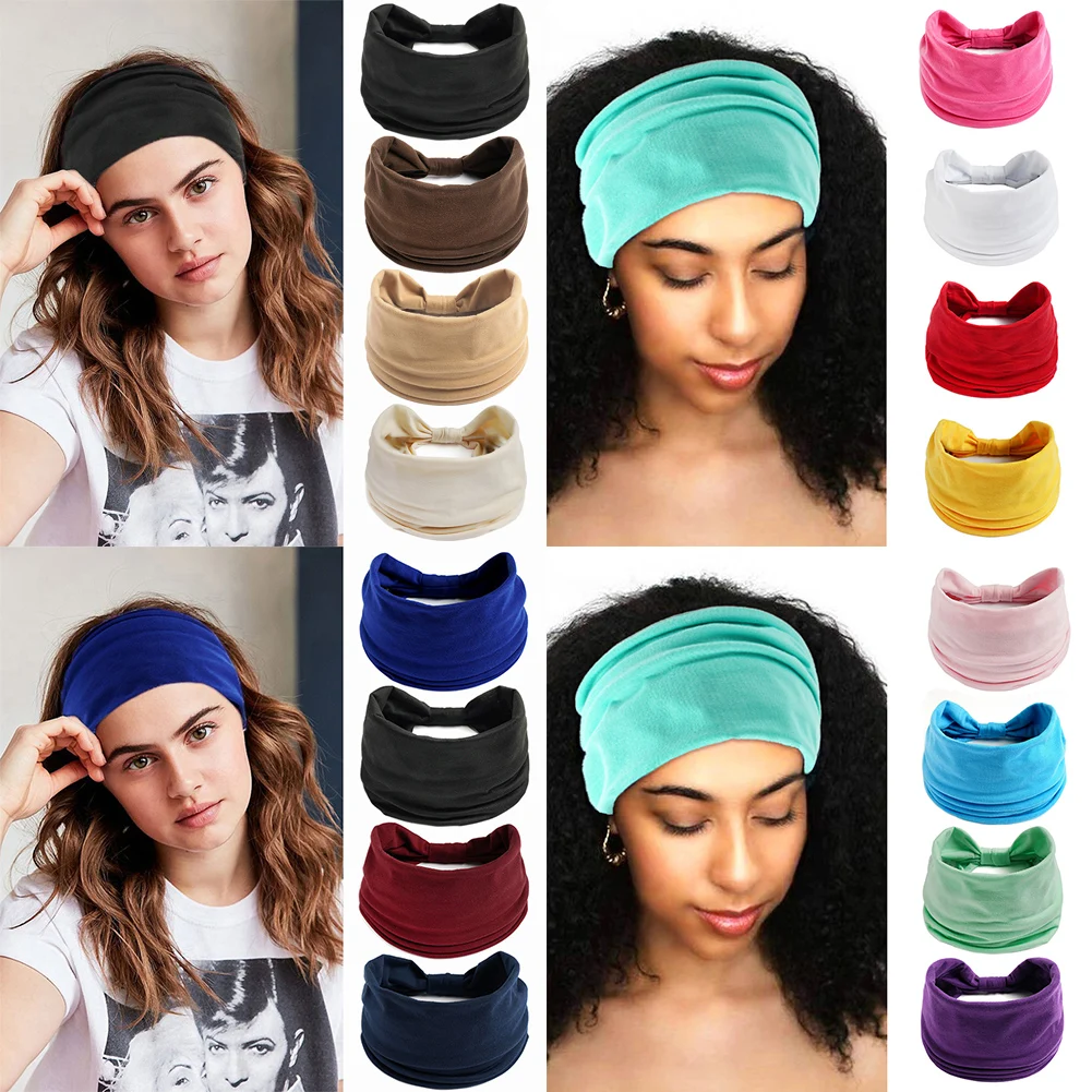 

Women Wide Headband Geometric Yoga Sport Yoga Stretch Hairband Elastic Ladies Hair Turban Sweatband Outdoor Gym Hair Accessories