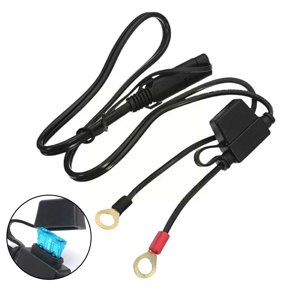 

10awg Sae 2-контактный быстроразъемный к O-терминалу, соединитель жгута с предохранителем 15А для аккумулятора, зарядного кабеля, разъем X0b7