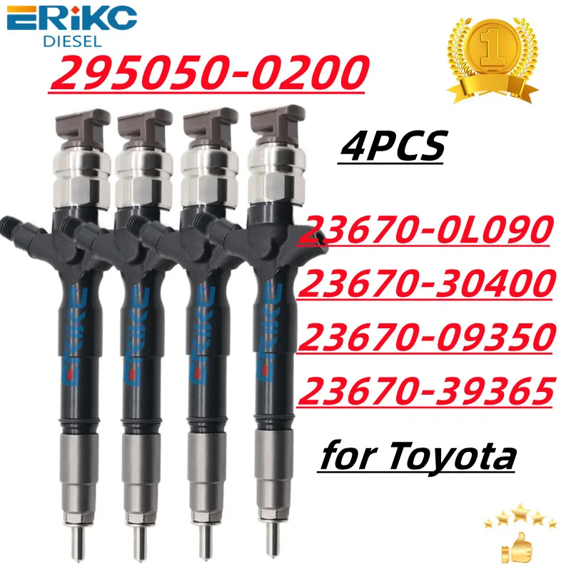 4шт 295050 -0200 Дизельная форсунка 23670-0L090 23670-30400 Форсунка Common Rail 23670-09350 23670-39365 для Toyota