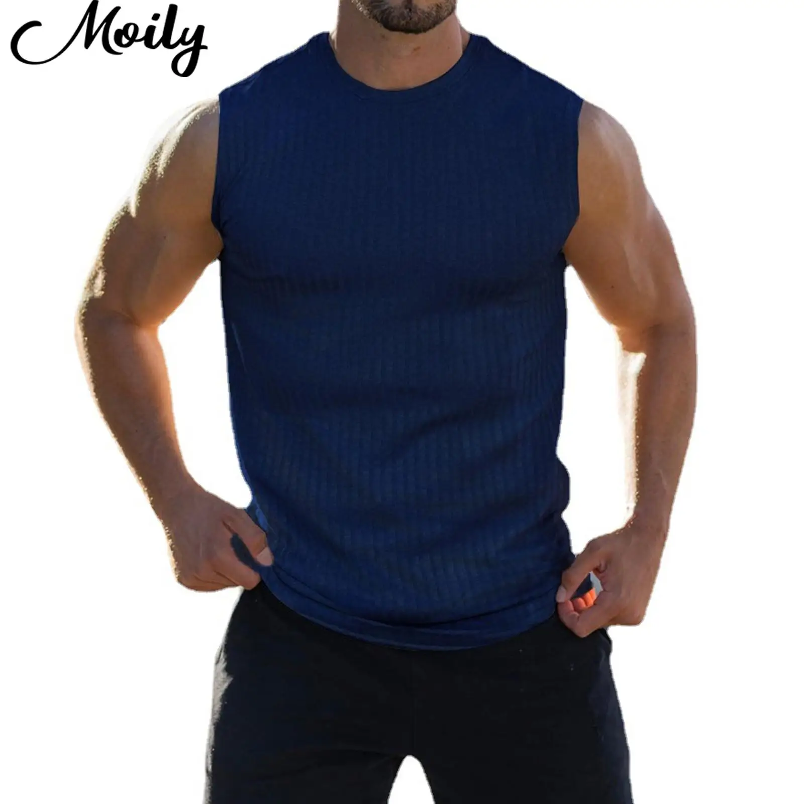 

Майка мужская быстросохнущая, спортивный эластичный Топ без рукавов, для бега, тренажерного зала, фитнеса, тренировок