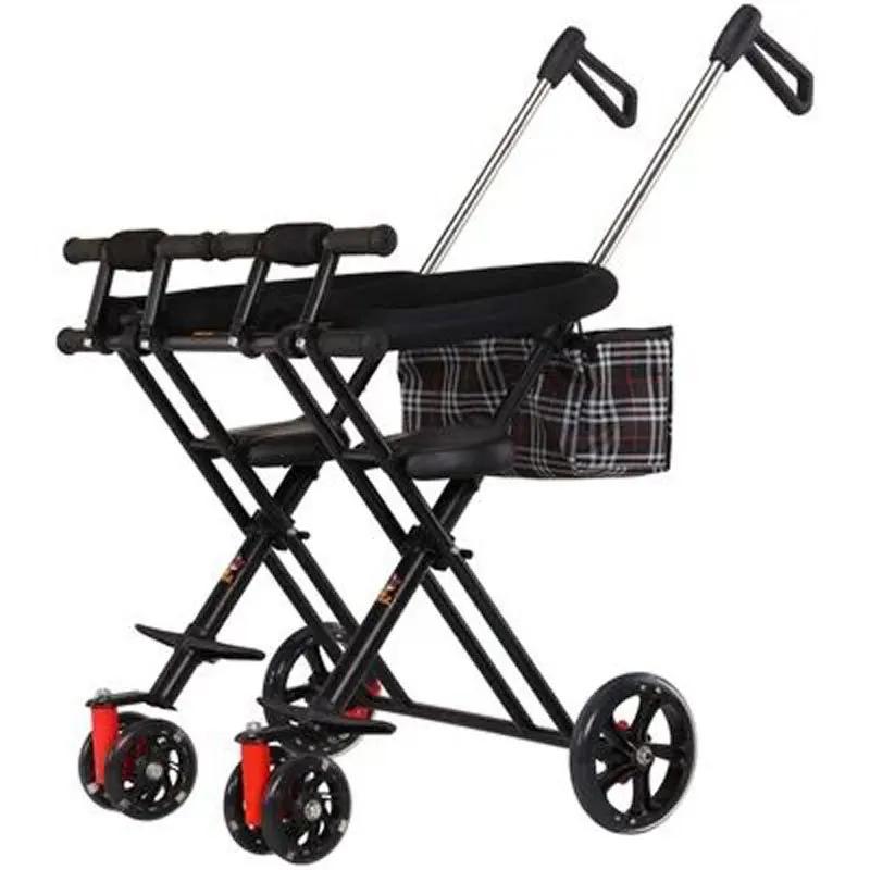 Children Portable Double Stroller Baby Twin Stroller Three Wheels Child Trolley Portable Folding Travel Baby Carriage Tricycle