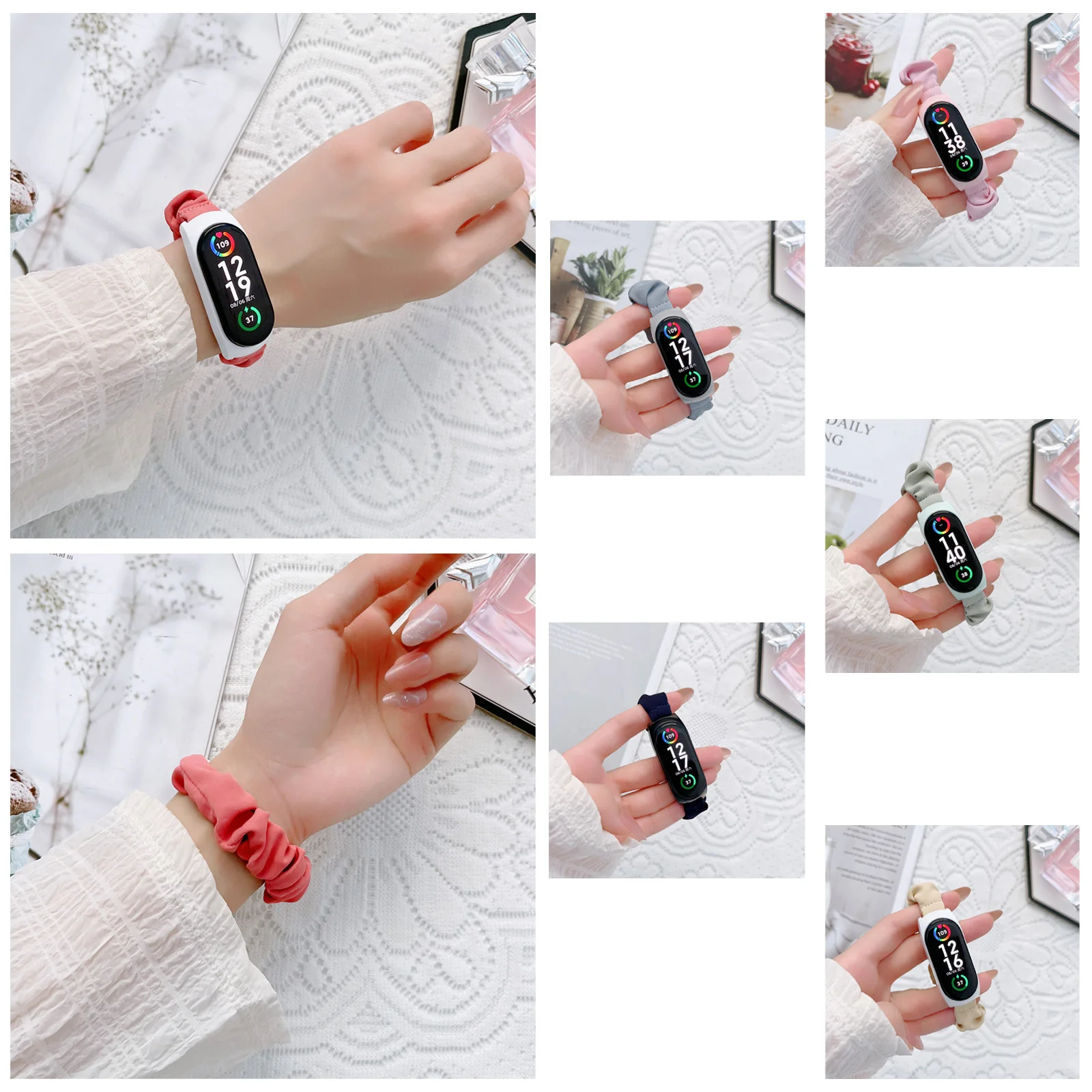 Stretchable Elastic Strap for Xiaomi Mi Band 7 Sport Smartwatch Wristband Breathable Bracelet Accessories for Mi Band 7 Correa