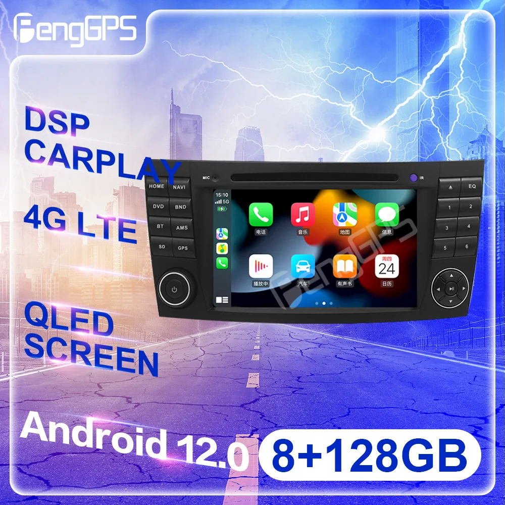 

8" Carplay Screen For Mercedes Benz W211 W209 2 Din Car Radio Multimedia Player Android 12 Stereo AI Voice GPS Navi BT SWC RDS