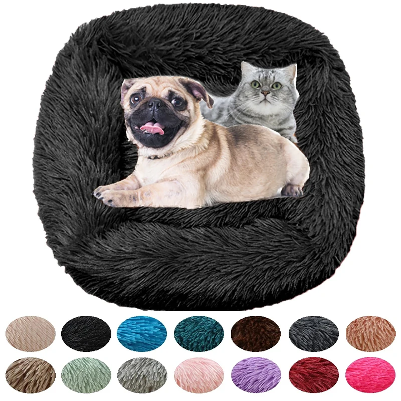 Квадратная кровать для собаки домик кота коврик зимние теплые спящие гнездо