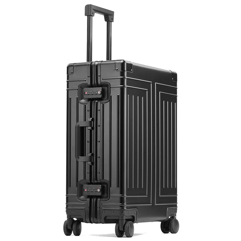 100% Aluminum-magnesium alloy Rolling Luggage Spinner 26 inch High capacity Suitcase Wheels 20 24 inch Cabin Trolley Suitcase