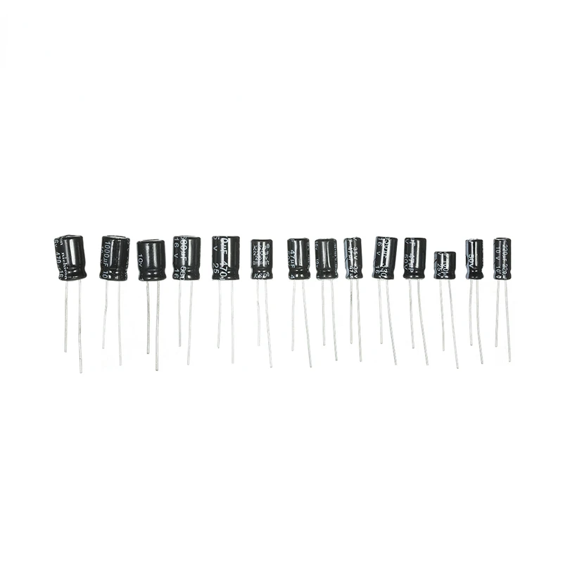

20pcs 25V-400V new aluminum electrolytic capacitor 25V 35V 50V 63V 400V 10uf 100uf 220uf 470uf 2200uf High-quality capacitors