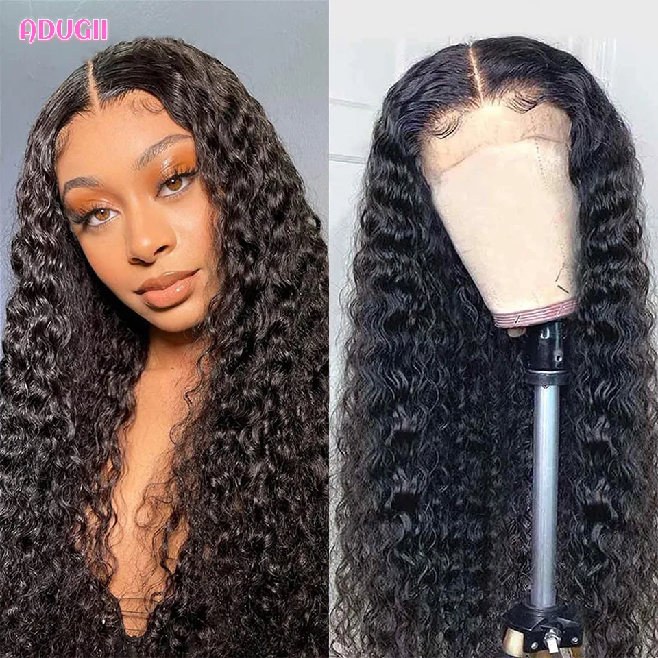 Water Wave Human Hair Lace Front Curly Wigs Lace Frontal Wigs Brazilian Virgin Wet And Wavy Wigs Natural Hairline For Women