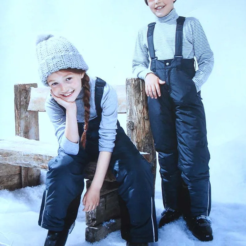 

kids Ski Pants Brand New Outdoor Sports High Quality Suspenders Trousers children girls boys Windproof Waterproof Warm Winter Sn