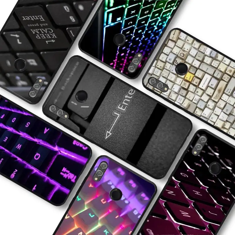 

FHNBLJ Keyboard Phone Case for Samsung A51 A30s A52 A71 A12 for Huawei Honor 10i for Vivo Y91C cover