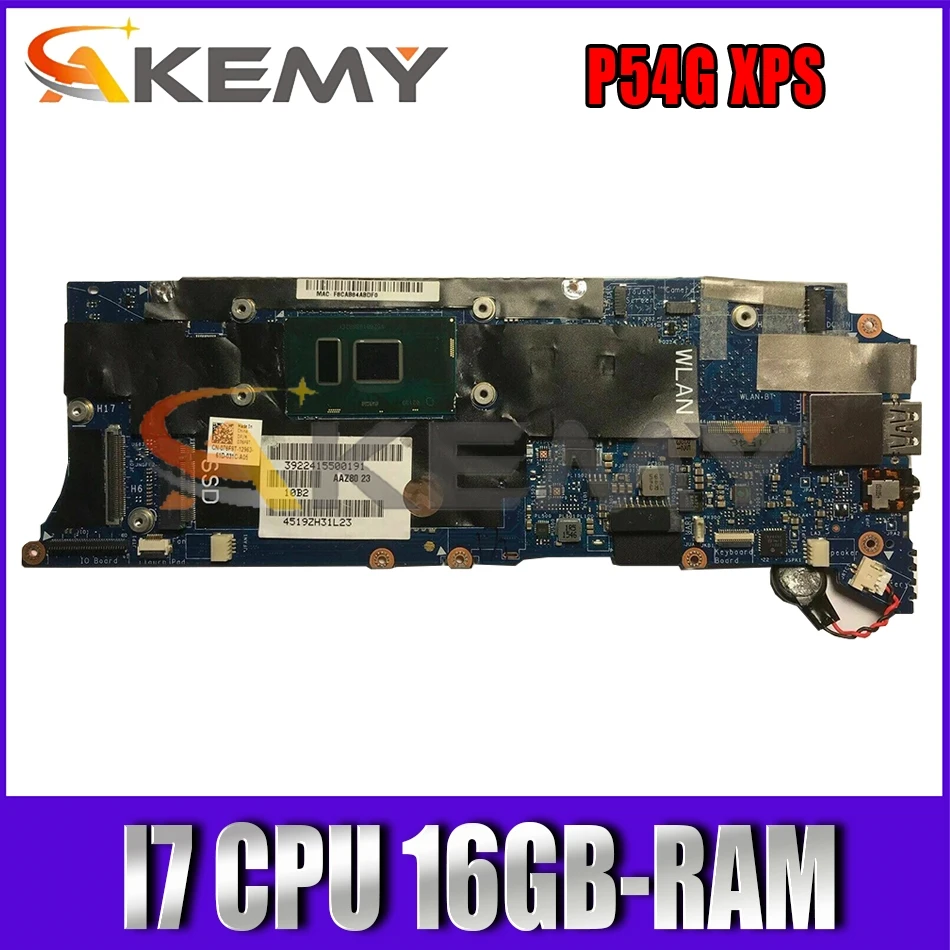 

AAZ80 LA-C881P Mainboard For DELL P54G XPS 13 9350 Laptop motherboard CN 0H67KH 0J07MR With I7 CPU 16GB-RAM 100% fully tested