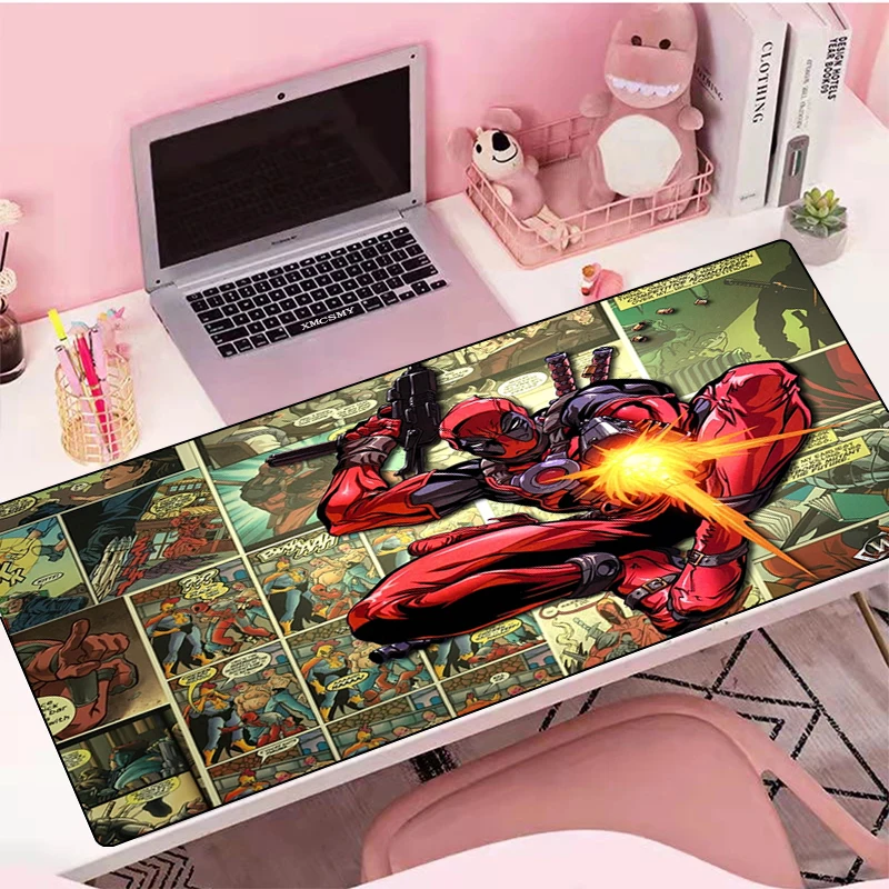 

Большой коврик для мыши Deadpool Kawaii, геймерский резиновый коврик, коврик для игровой мыши, Аниме настольный коврик, защита для стола, аксессуар...