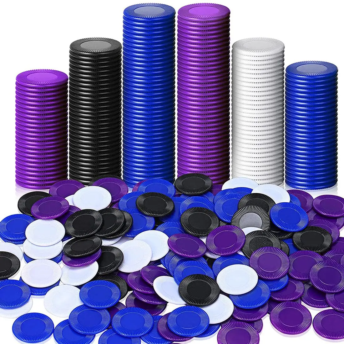 

400 Pieces Plastic Poker Chips Game Chips 4 Colors Counter Card for Game Playing Counting Bingo Game Chips Card 2