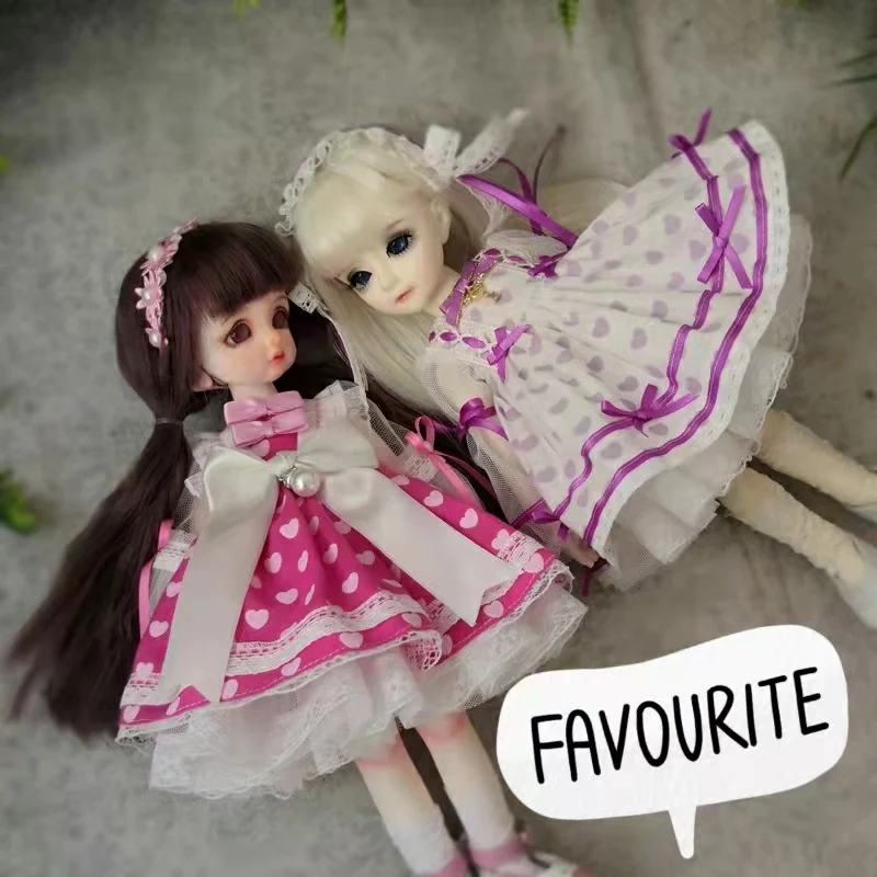

Bjd doll dress 1/6 30cm Spring love fluffy skirt toy clothes (Fit for 1/6 Doll Accessories）