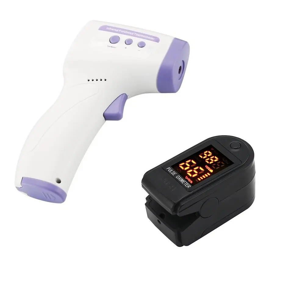 

New Digital Forehead Thermometer Infrared Non-contact Temperature with Fingertip Pulse Oximeter Blood-Oxygen Saturation Set