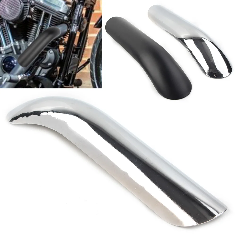 

Matte Black/Chrome Motorbike Exhaust Muffler Pipe Heat Shield Cover Heel Guard For Harley Custom Bikes/Choppers/Cruisers