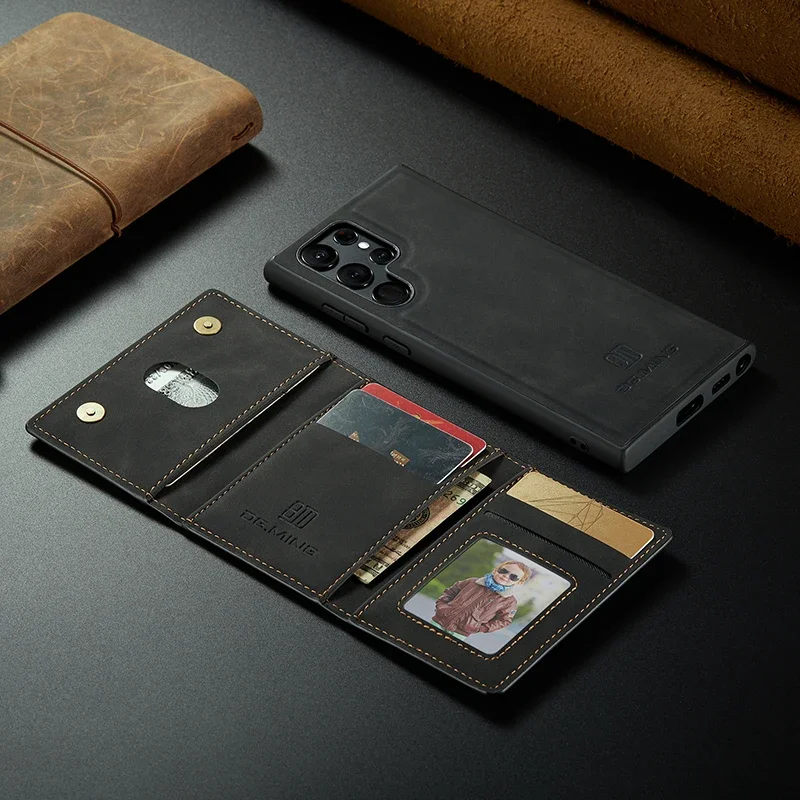 Съемный кожаный чехол-кошелек для Samsung Galaxy S21 S20 FE S24 Plus S22 S23 Ultra A34 A54 A53 A52 Магнитный