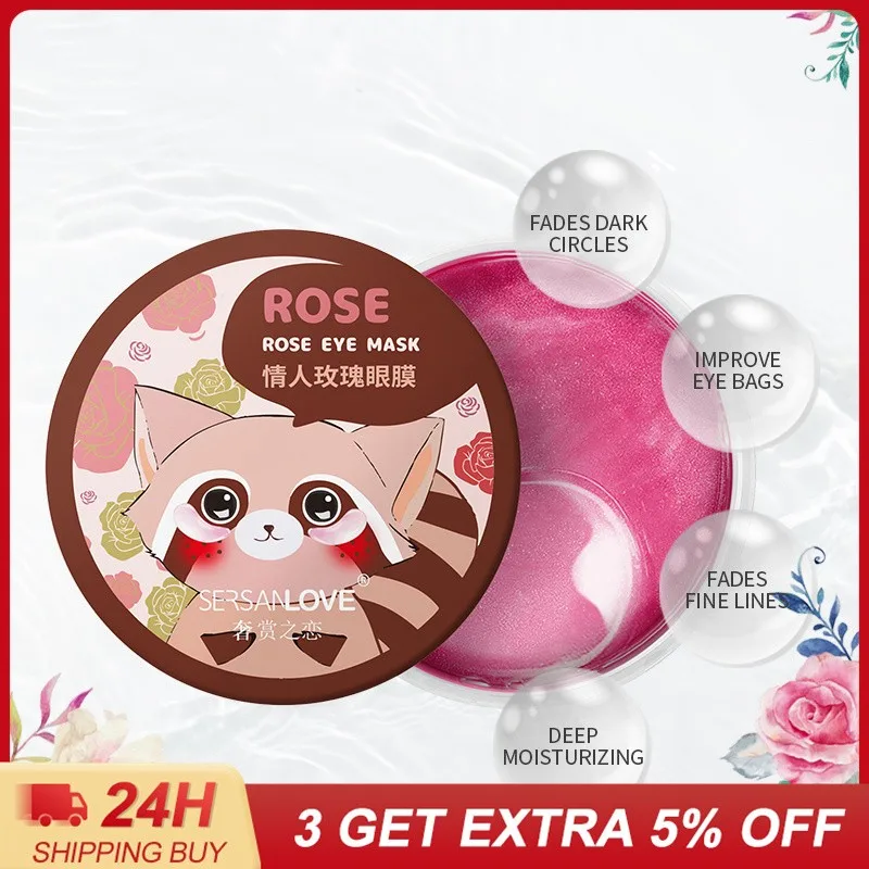

30 Pair Rose Collagen Gel Eye Masks Natural Whitening Moisturizing Anti Aging Remove Dark Circles Bag Wrinkle Eye Skin Care