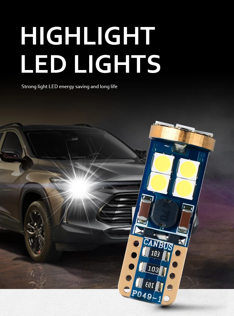 

2PCS T10 W5W LED Bulbs 3030 12 SMD CANBUS Error Free Auto Dome Light License Plate Lamp Interior Lights Car Styling 6000K White