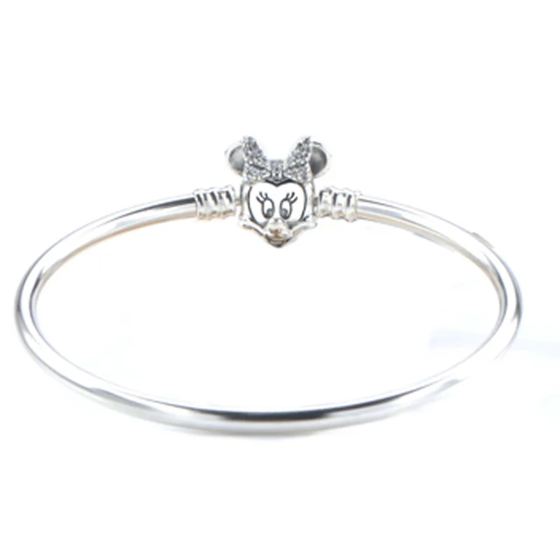 

TOP SALE Authentic 100% 925 Sterling Silver Lovely Minnie Original Bangle & Bracelet For Girlfriend Gift
