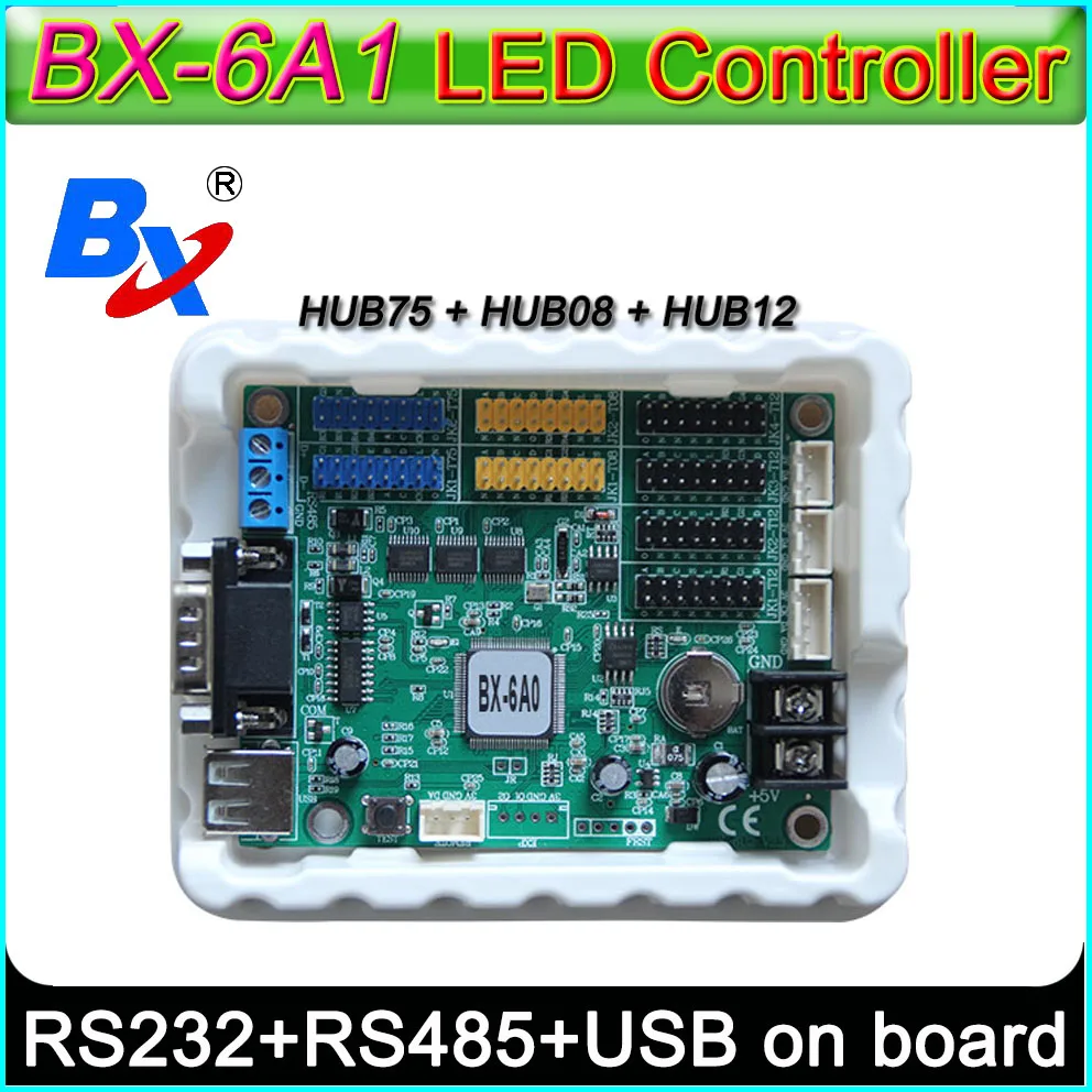 BX-6A1(RS232+RS485) LED display control card Support P10 single / double color and regular full modules. |