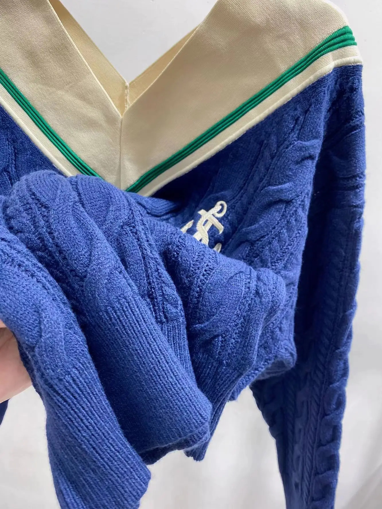 

Новинка 2022, Женский вязаный пуловер в стиле пэчворк с V-образным вырезом