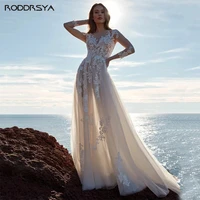 boho beach wedding dress for women tulle lace long sleeves appliques bride gown bridal robe de mari%c3%a9e summer vintage custom made