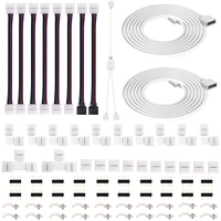 10mm 4 pin led connector terminal splice l t i shaped adapter accessories kit for rgb led strip bar 5050 jumper wire connector