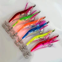 fishing lure shrimp tail design luminous plastic artificial double hook lure for fishing