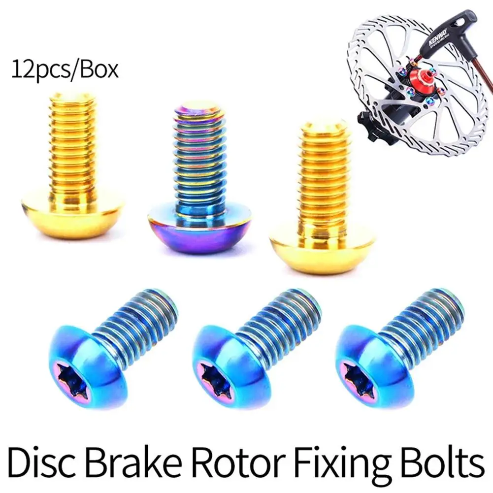 

12 шт. фиксированный винт M5x10 титановый сплав тонкая работа горный велосипед T25 звездообразный тормозной дисковый винт