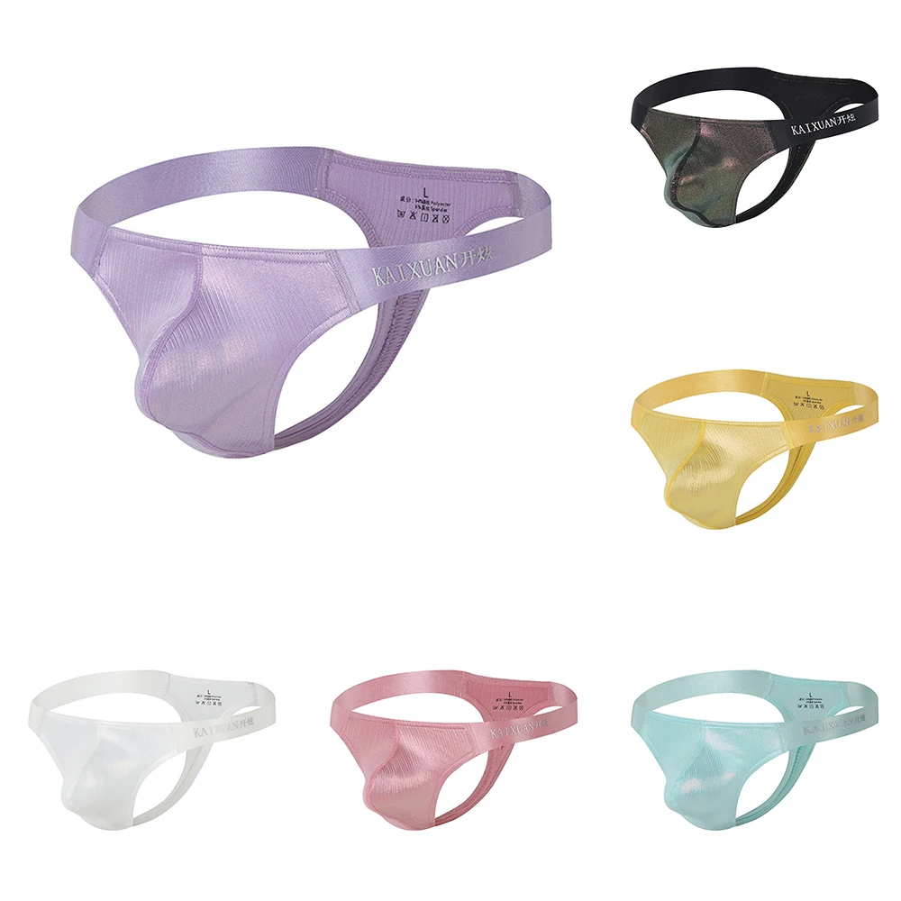 

Mens Mercerized Low Waist Underwear Sexy Comfortable Transparent Thong Breathable Jockstrap Seamless Solid T-Back G-String new