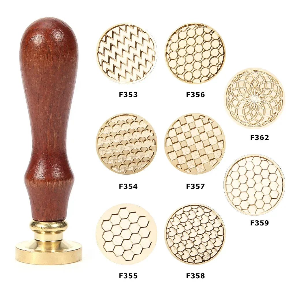 

Lovely Geometric Pattern Wooden Handle Wax Seal Stamp for Wedding Invitations, Parties, and Gifts.