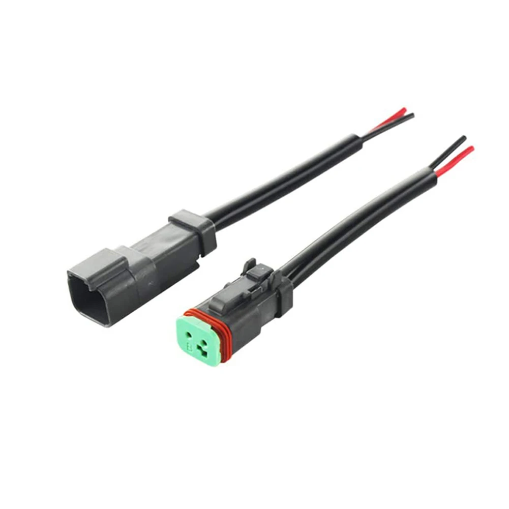 

Car LED Work Light Bar Wiring Harness Deutsch DT 2 Pin Pigtail Kit Male Female Connector Adapter Wiring Harness