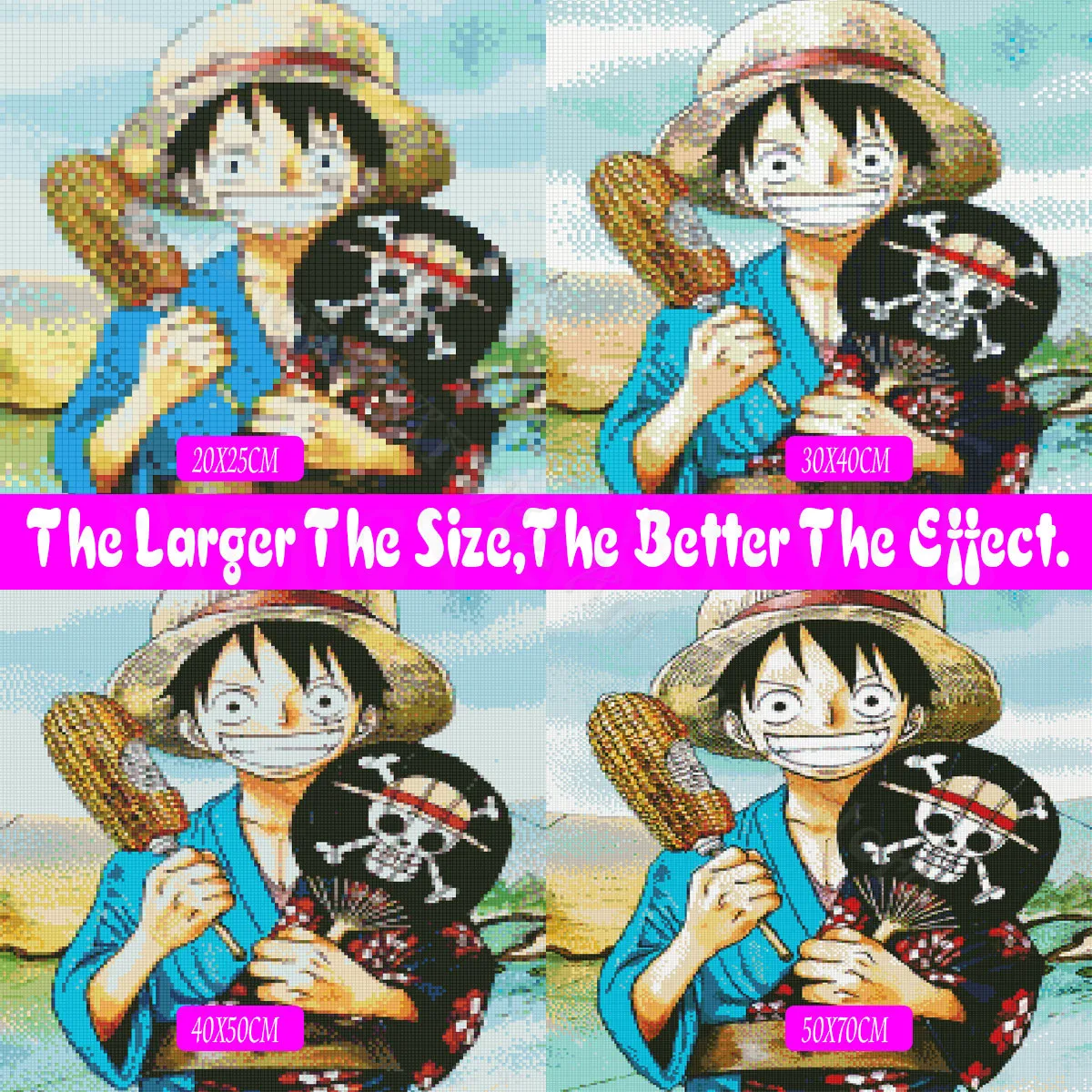Алмазная живопись Bandai Oda Eiichiro's Young манга Набор для вышивки крестиком Luffy круглая
