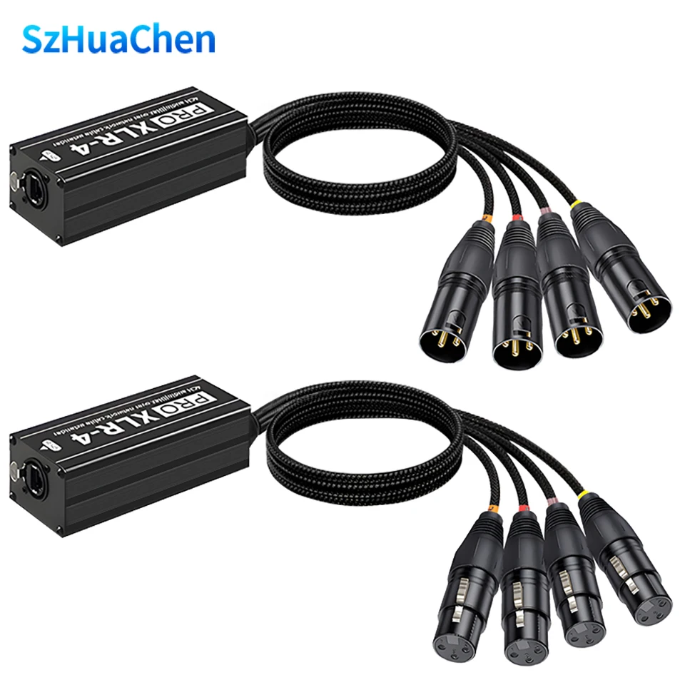 Фото Сетевой удлинитель XLR на 4 канала, 0,7 м, с удлинением кабеля Ethernet на 300 метров для передачи аудиосигнала DMX для сценического освещения №1