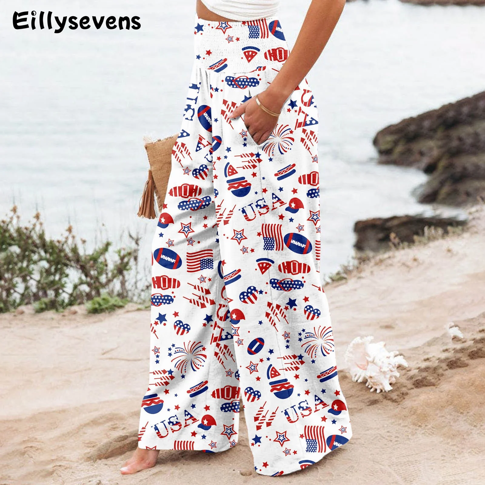 

Женские свободные спортивные брюки с завышенной талией и мультяшным принтом