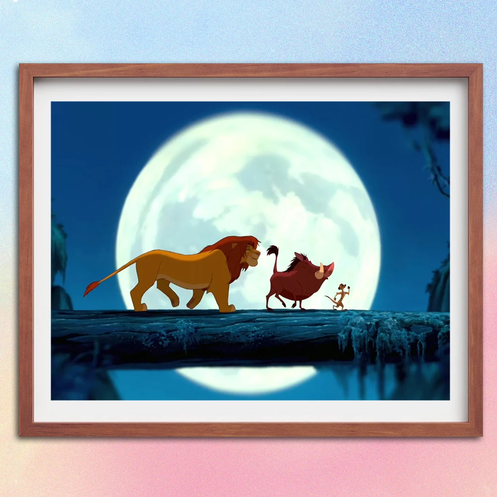 

Disney Cartoon Character The Lion King Diamond Painting Cross Stitch Round Drill Embroidery Picture of Rhinestones Home Art