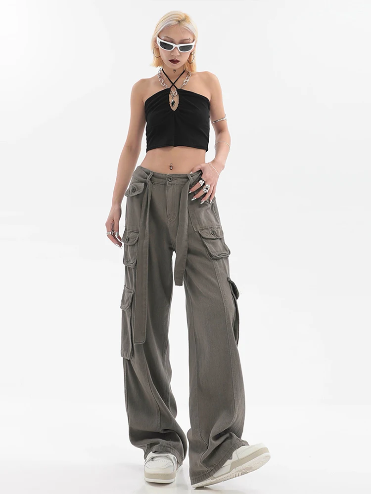 Женские штаны карго боковые карманы хип-хоп повседневные мужские женские