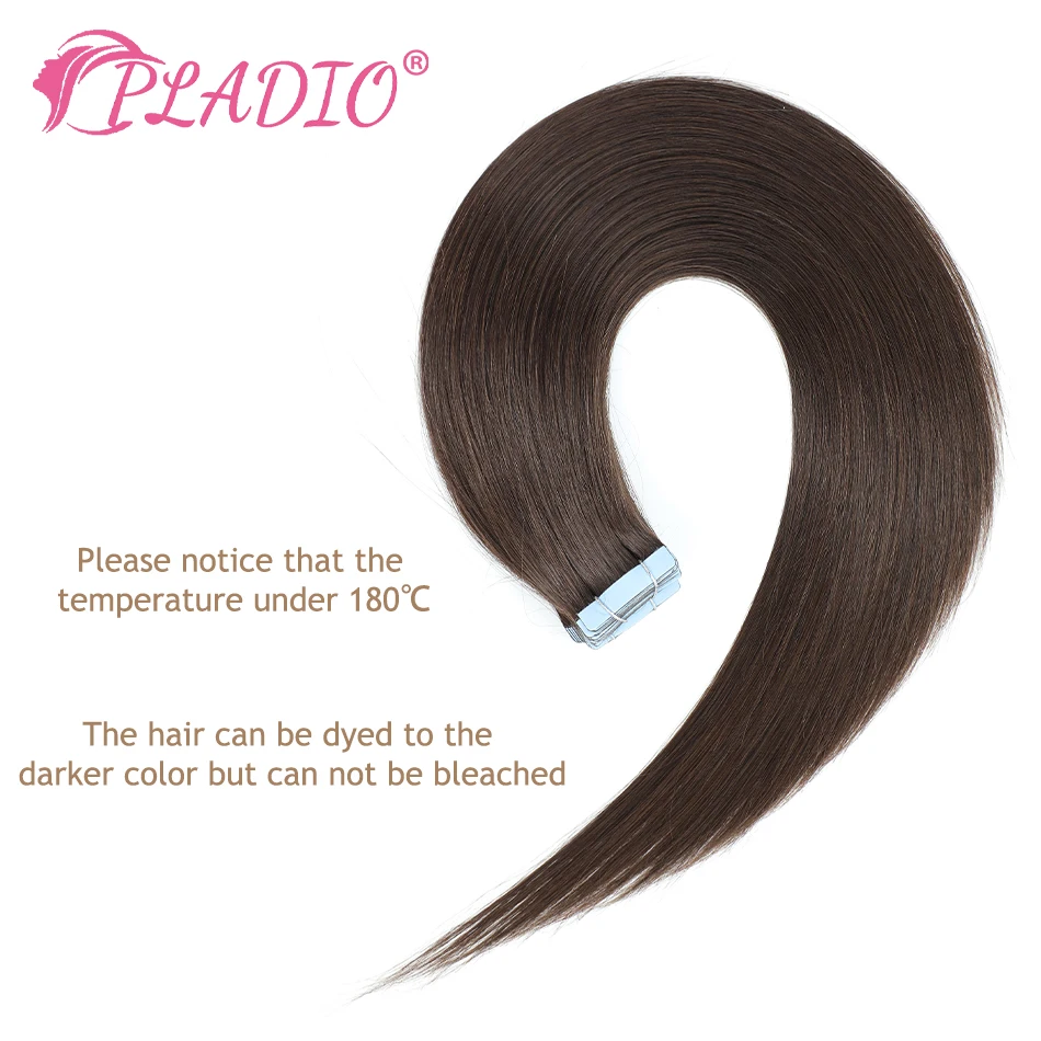PlADIO Лента для наращивания волос Человеческие волосы 100% человеческие 12 &quot-26&quot