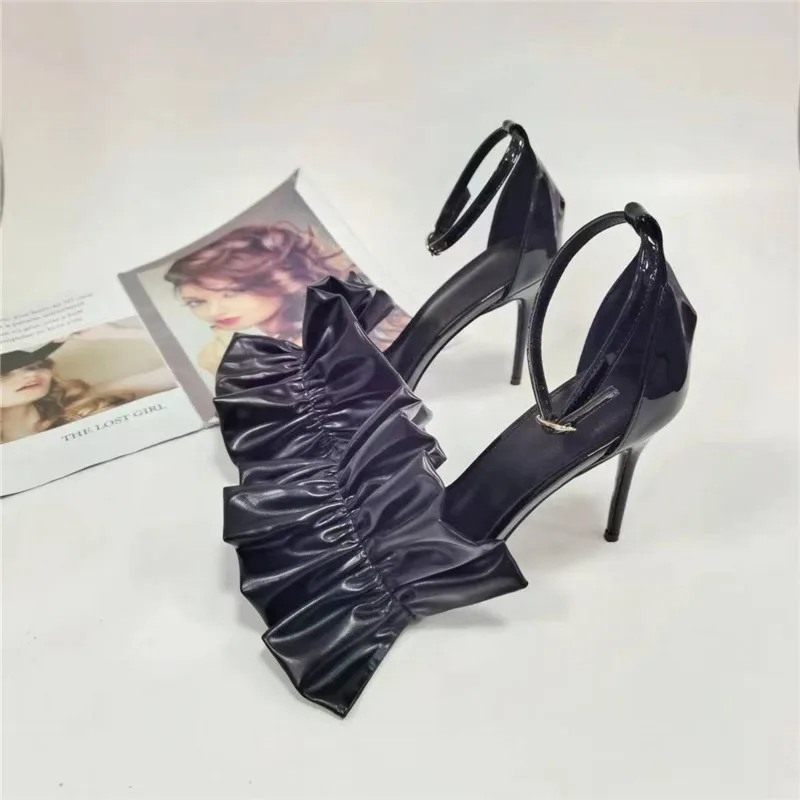 

Женские босоножки с острым носком, привлекательные женские босоножки из натуральной кожи с бантом, женская модель 2022