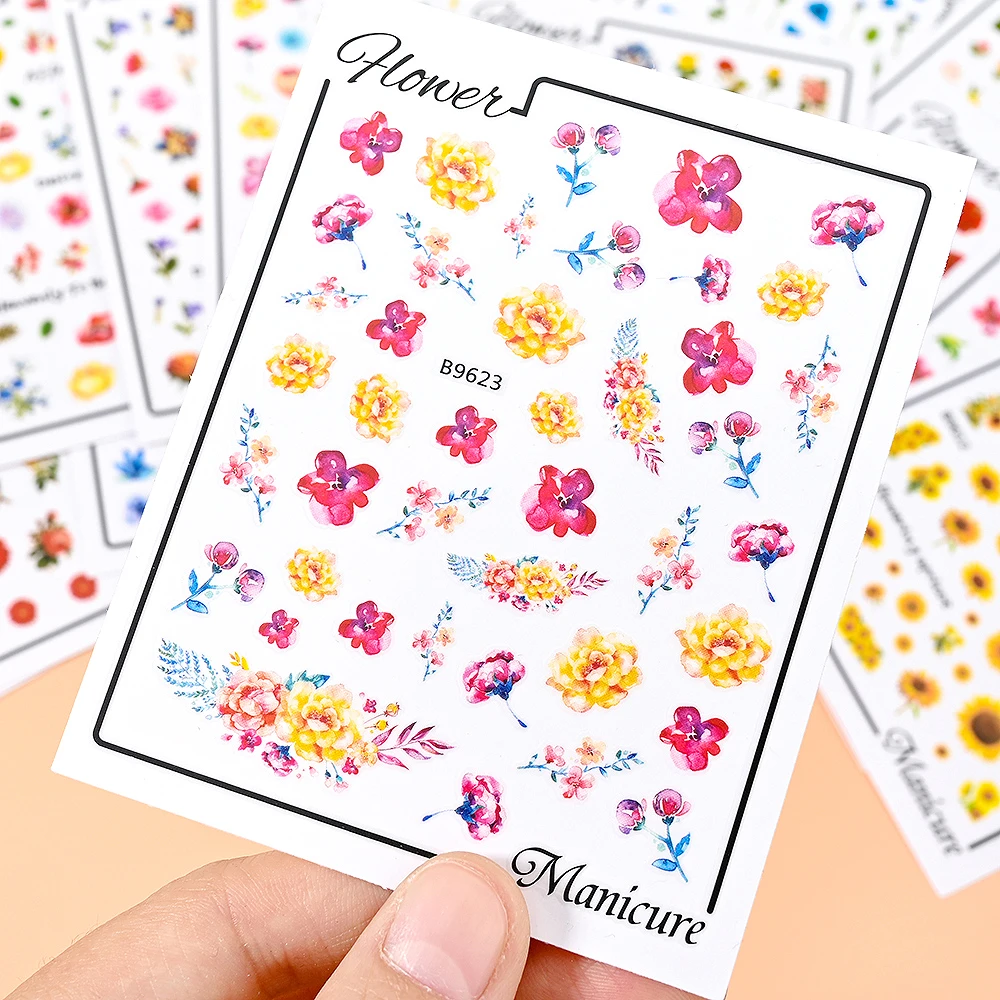 

1 Sheet Nail Decals Stickers Leaves Butterfly Floral Elegant Nail Stickers Nail Tips Beauty Decals For DIY Manicure Decoration