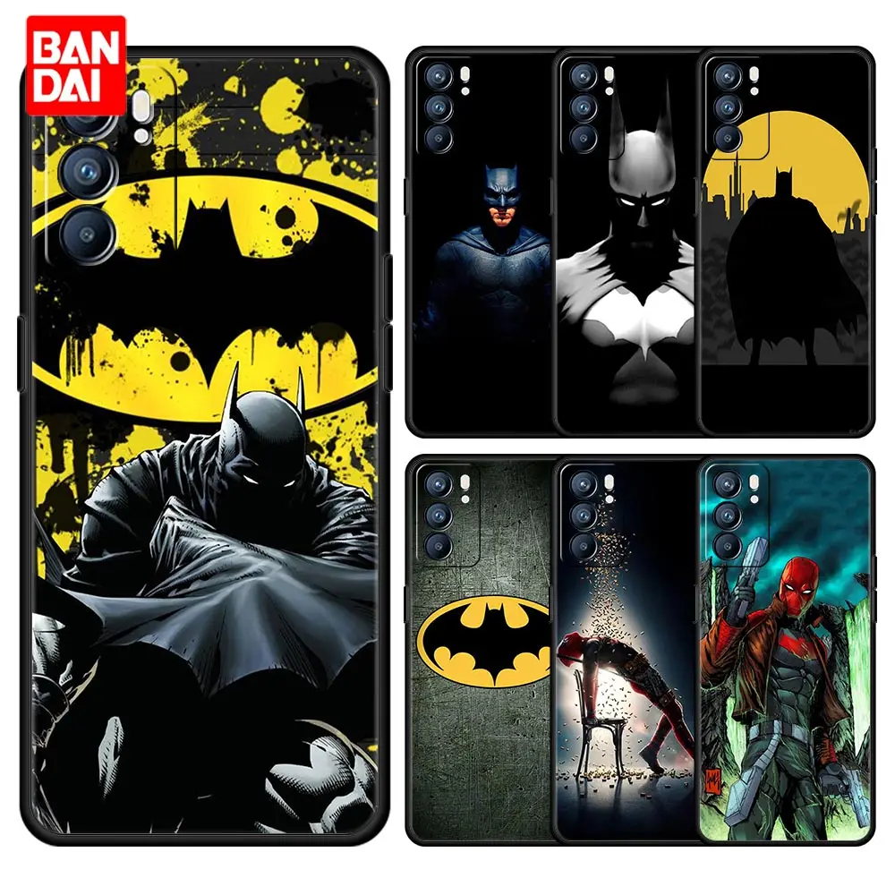 

Comics Batman Hero Case for Oppo A53 A52 A3s A5s A12 A9 A15 A31 A54 A74 A93 2020 A94 F19 Pro Silicone Cover Black Luxury Funda
