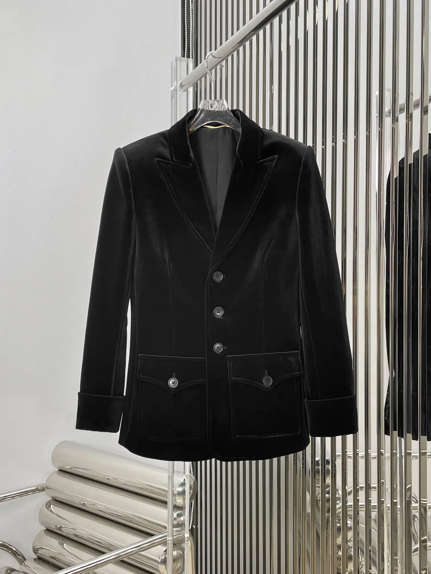 

2023velvet coat high-end temperament suit Korean version velvet suit