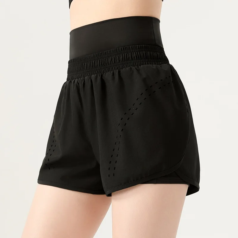 Antibom Sports Shorts Women's Anti-glare Casual High Waist Yoga Shrots Outer Wear Quick-drying Tight Fitness Pants