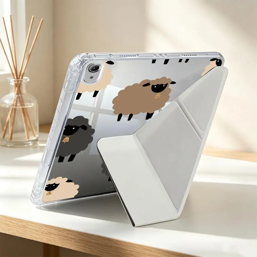 Фото Мягкий черно-белый чехол для планшета Samsung Galaxy Tab S7 FE S10 Lite A8 A9 Plus A11 S8 S9 Plus с отделением для стилуса №2